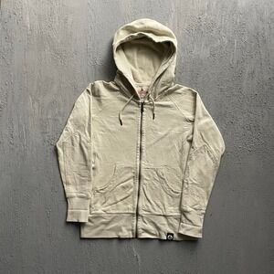 American‎ Giant Full Zip Hooded Sweatshirt Women Medium Beige Modern